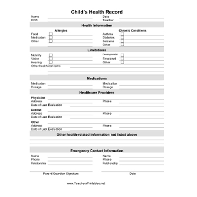 Medical Physical Form Templates