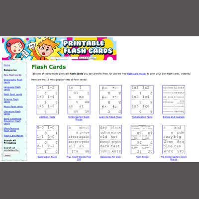 New Free Printable Flash Cards