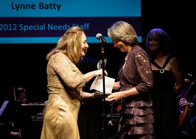 Lynn Batty Accepting the Bammy Award for Special Needs Staff