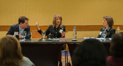 Josh Weiss, Linda Rogers and Amanda Setili at Strategic Agility® Think Tank Breakfast