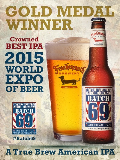 Batch 69 IPA WINS the Gold Medal in the IPA Category at 2015 World Expo of Beer