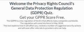 Take the GDPR Quiz.  Get your GDPR Score.