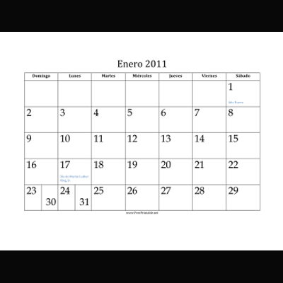 Printable Calendars in Spanish for 2011