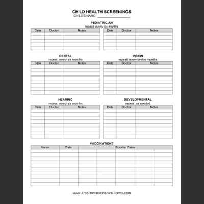 New Free Printable Medical Forms