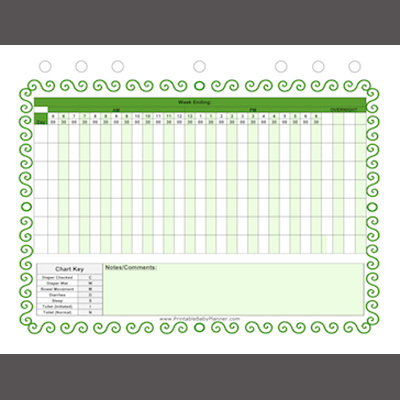 New Printable Diaper Chart