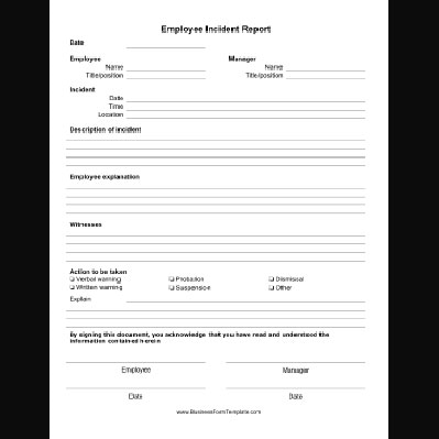 Employee Incident Report