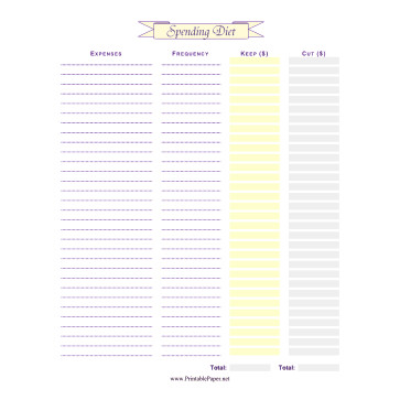 New Printable Paper; Budget Templates