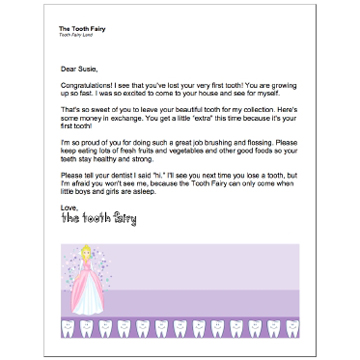 free printable tooth fairy letters